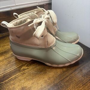 Sperry Topsider Green Duck Boots Size 6.5